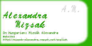 alexandra mizsak business card