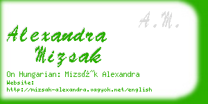 alexandra mizsak business card